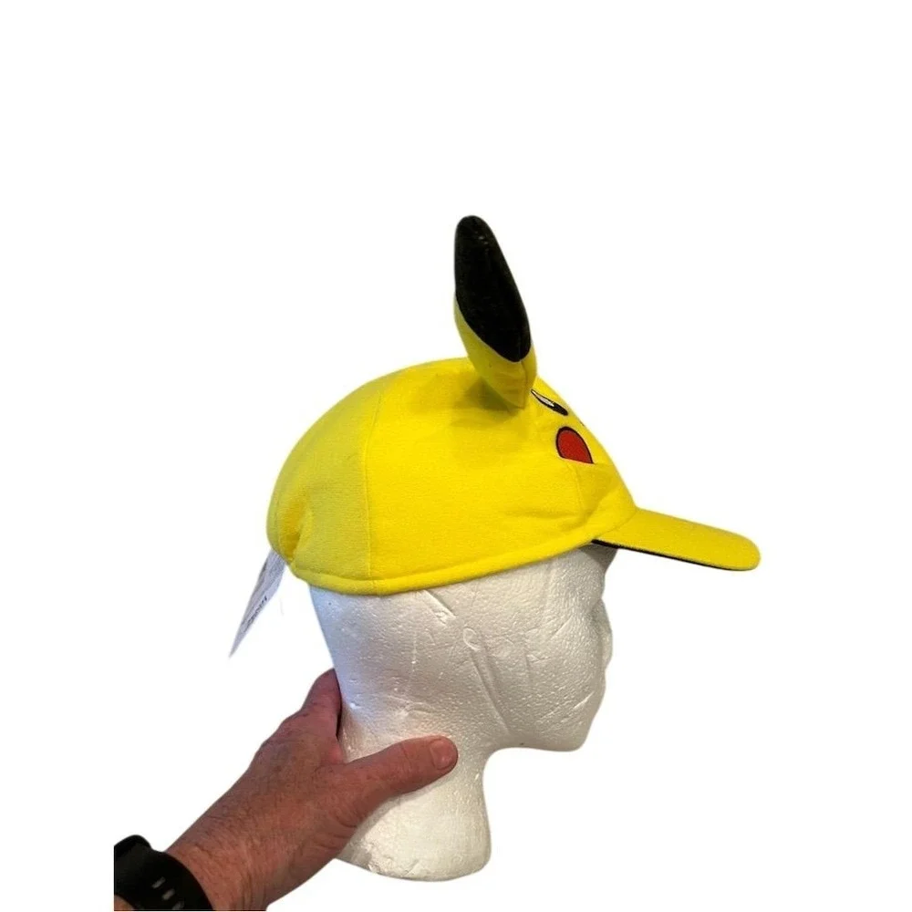 Pokémon Pikachu Youth Baseball Cap with 3D Ears Yellow Kid Hat cosplay Halloween